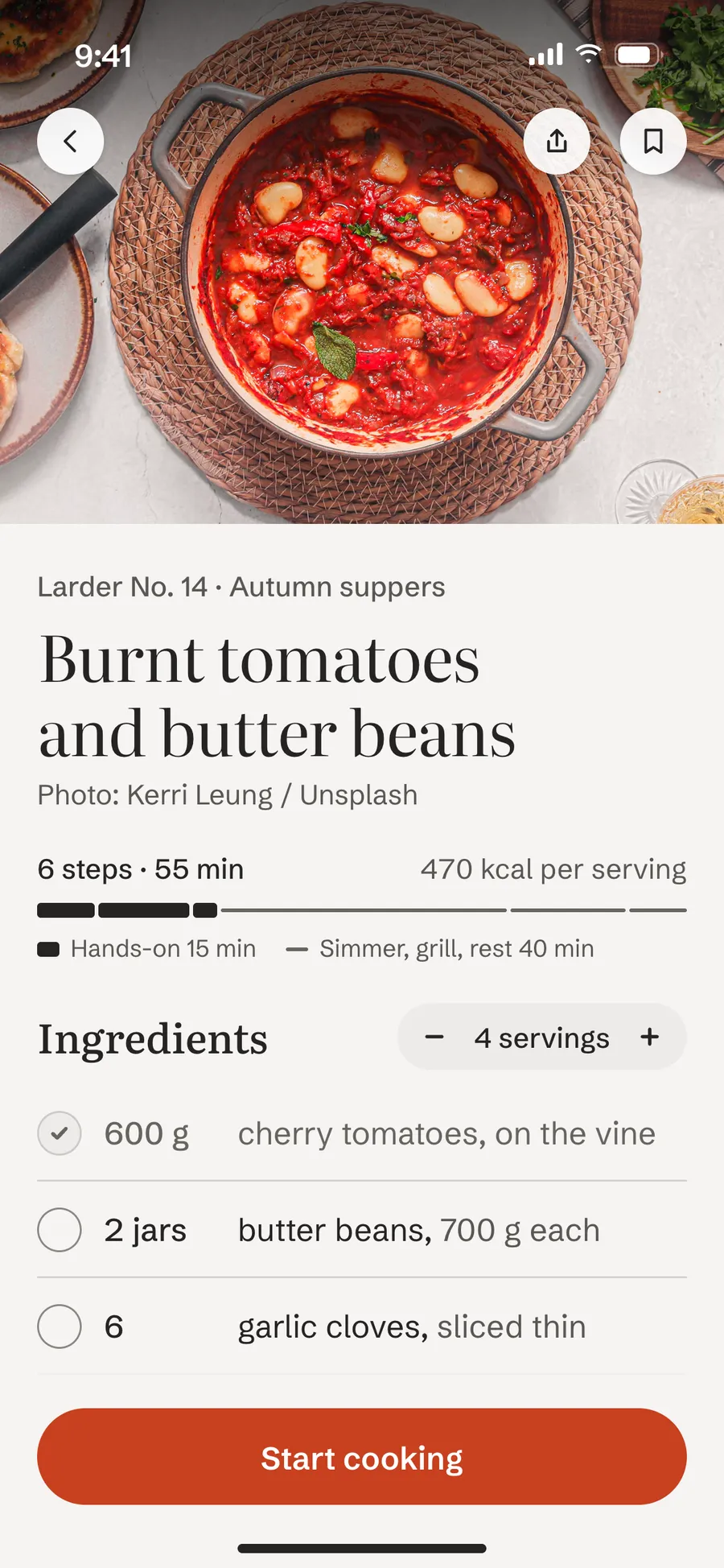 Larder: recipe detail