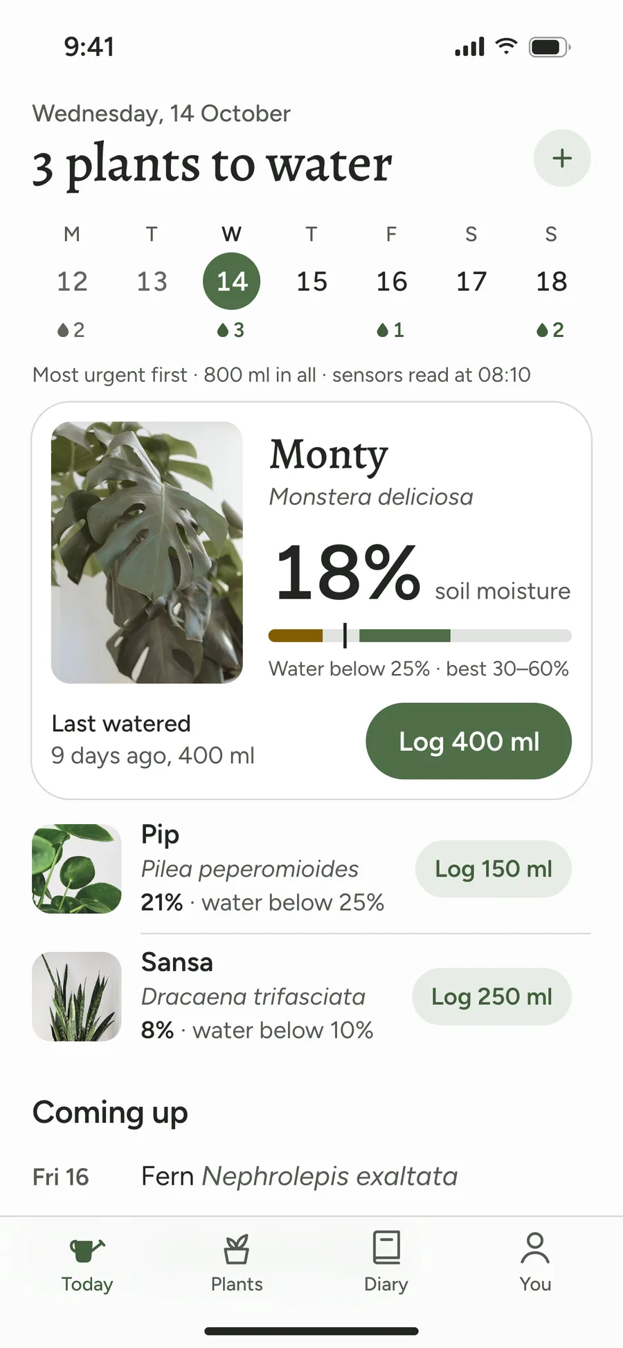 Loam: plant care diary (phone, 390×844 @3x)